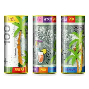 Skarbonka metalowa Kukartka puszka, 100zł